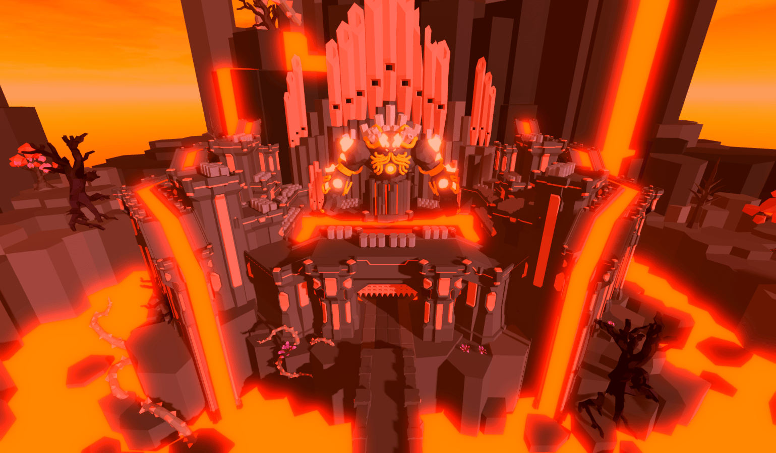 Volcano fortress and titan